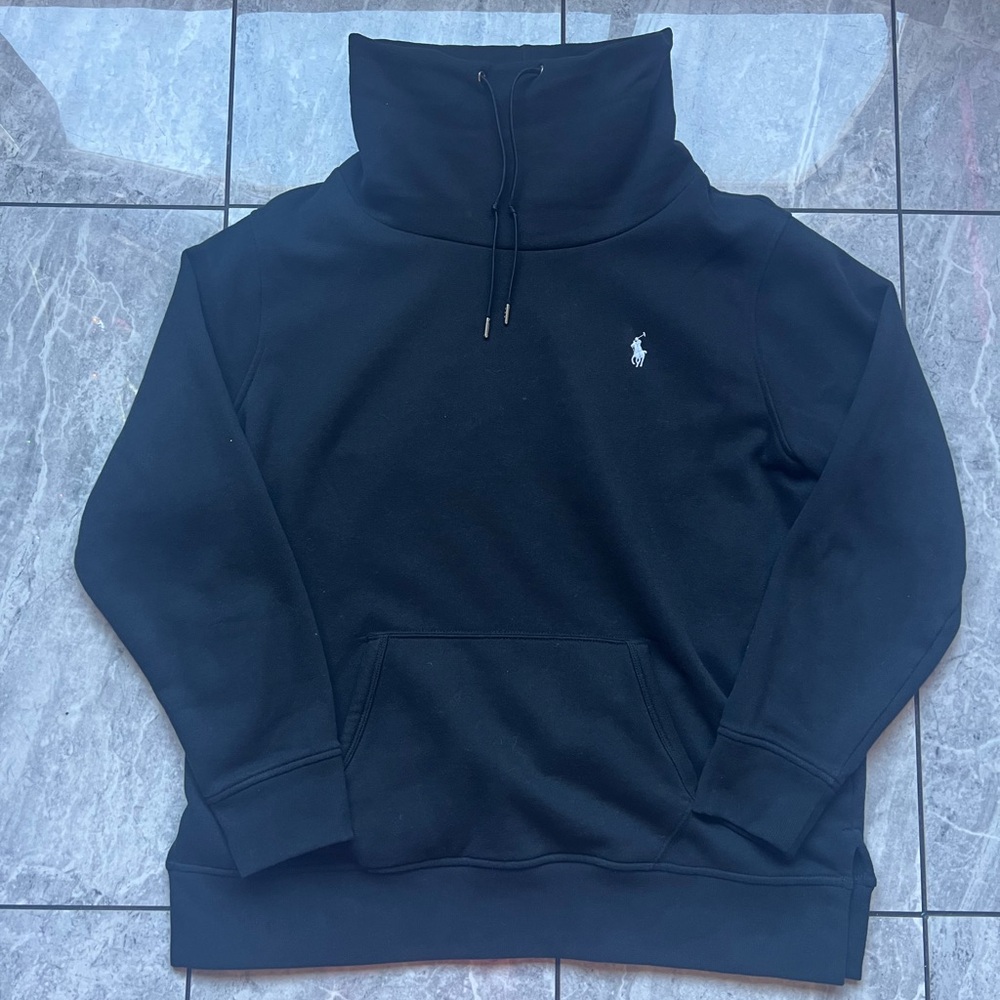 Polo Ralph Lauren Mens Black 60%Cotton Long Sleeve Mock Neck Sweatshirt Pony XL